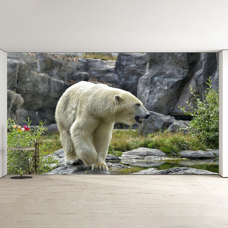 Photography Mural Wall Decor Polar Bear Mildew Resistant Living Room Wall Mural Wall Art