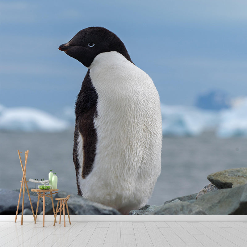 Modern Penguin Mural Wall Decor Mildew Resistant Living Room Wall Mural for Wall Decor