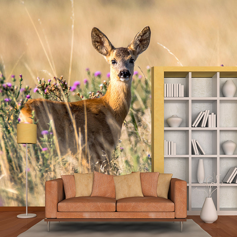 Modern Roe-Deer Mural Wall Decor Mildew Resistant Living Room Wall Mural Wall Art
