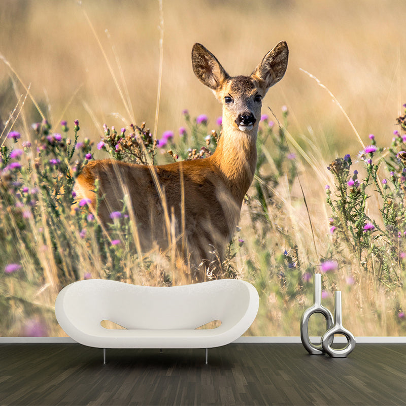 Modern Roe-Deer Mural Wall Decor Mildew Resistant Living Room Wall Mural Wall Art