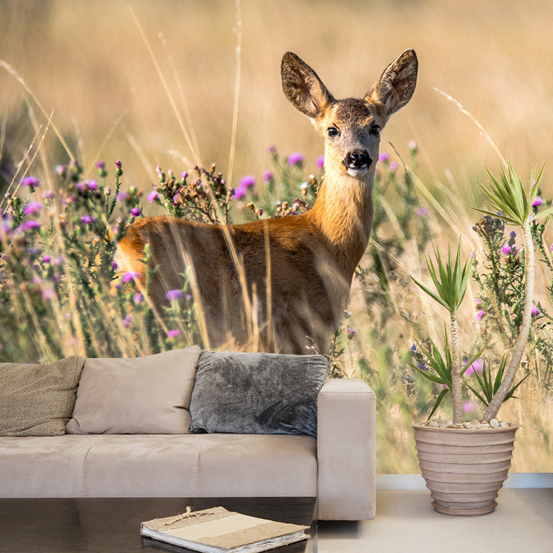 Modern Roe-Deer Mural Wall Decor Mildew Resistant Living Room Wall Mural Wall Art