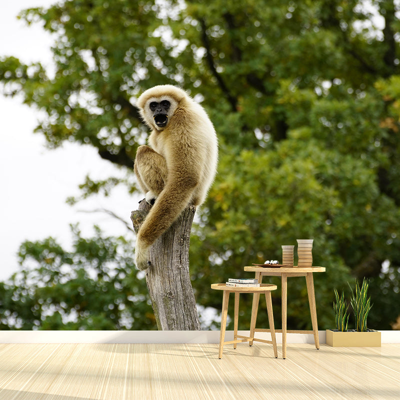 Modern Style Gibbon Mural Wall Decor Mildew Resistant Living Room Wall Mural Wall Art