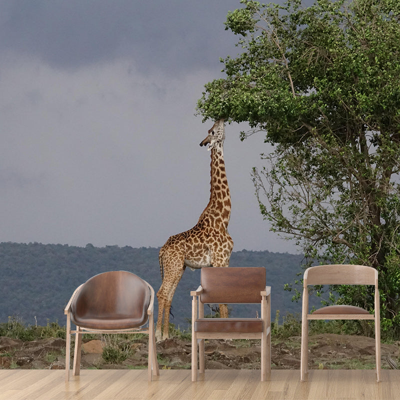 Photography Tropical Giraffe Mural Wall Decor Eco-friendly Wall Art for Decoration