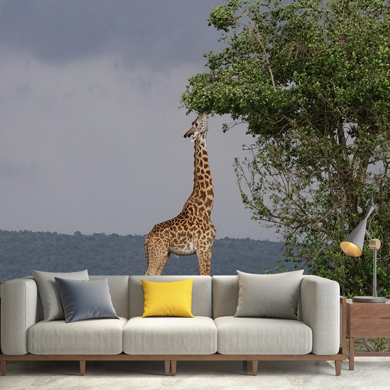 Photography Tropical Giraffe Mural Wall Decor Eco-friendly Wall Art for Decoration