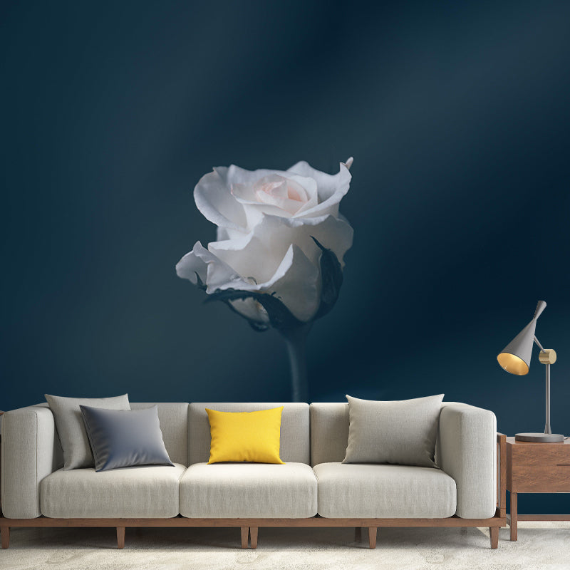 Soft Color Rose Flower Wall Mural Stain Resistant Wall Art for Living Room