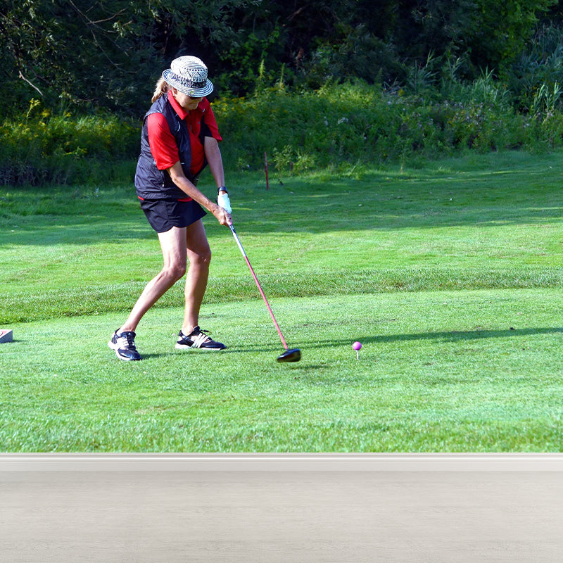 Photography Style Golf Wall Covering for Accent Wall Fire Mural for Home Decor