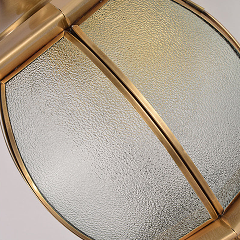 Gold Teardrop Sconce Light Retro Style Beveled Metallic and Water Glass 1 Bulb Wall Lamp