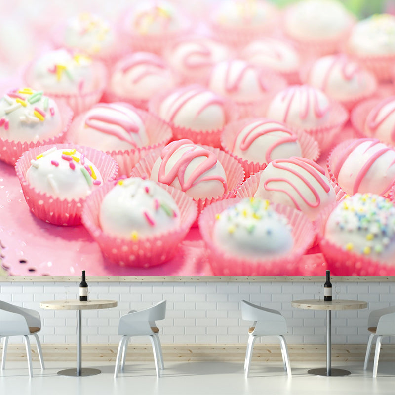 Photography Cute Cake-Balls Mural Wallpaper Mildew Resistant Cake Shop Wall Decor