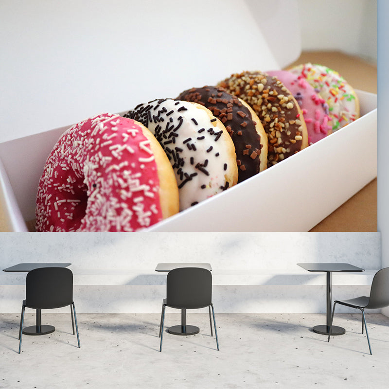 Tasty Dessert Food Mural Wallpaper Mildew Resistant Coffee Shop Wall Decor