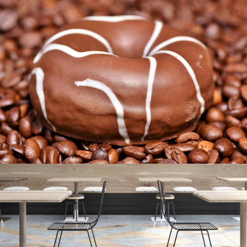 Tasty Dessert Food Mural Wallpaper Mildew Resistant Coffee Shop Wall Decor