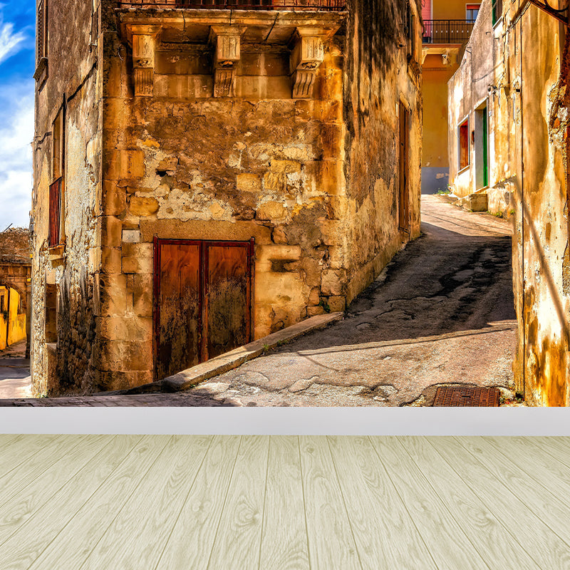 Contemporary Town View Wallpaper Mural Decorative Mildew Resistant Wall Decor for Decoration