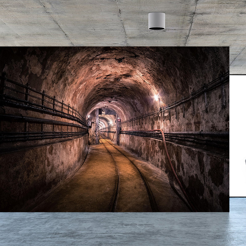 Tunnel Mural Wallpaper Minimalist Wall Covering Moisture-Resistant for Living Room