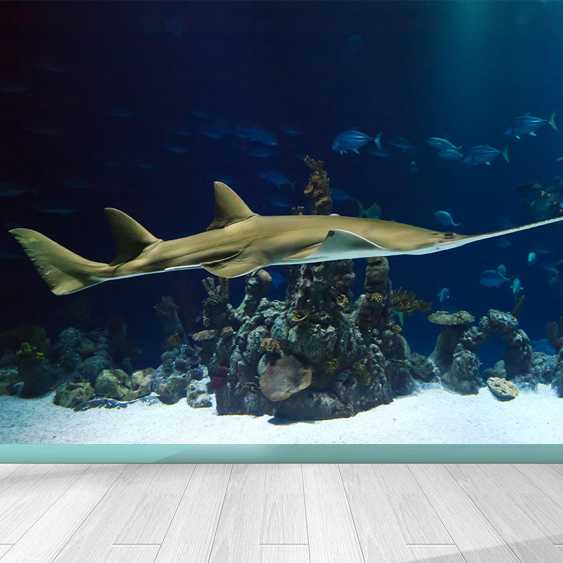 Photography Ferocious shark Mural Wallpaper Contemporary Wall Covering for Home Decoration