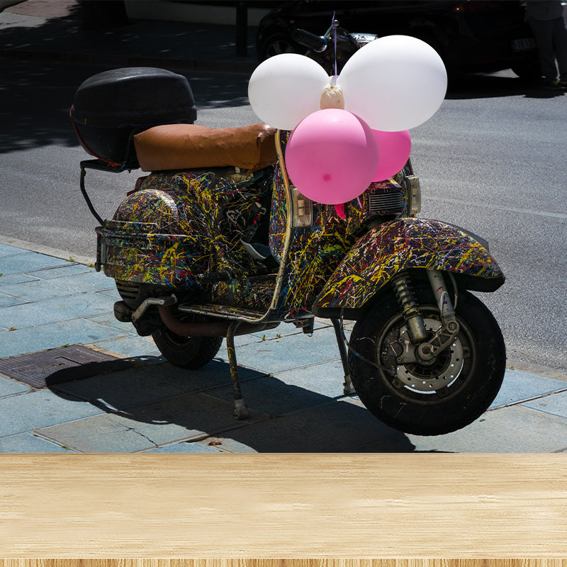 Motorcycle Mural Wallpaper Contemporary Wall Covering for Home Decoration