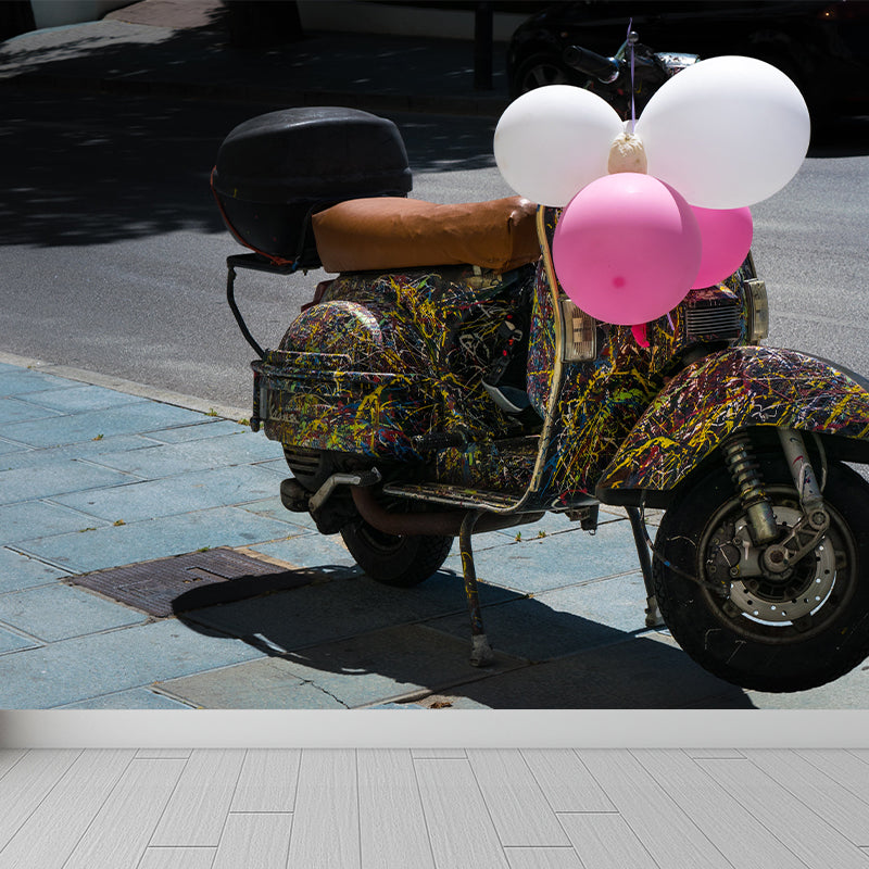 Motorcycle Mural Wallpaper Contemporary Wall Covering for Home Decoration