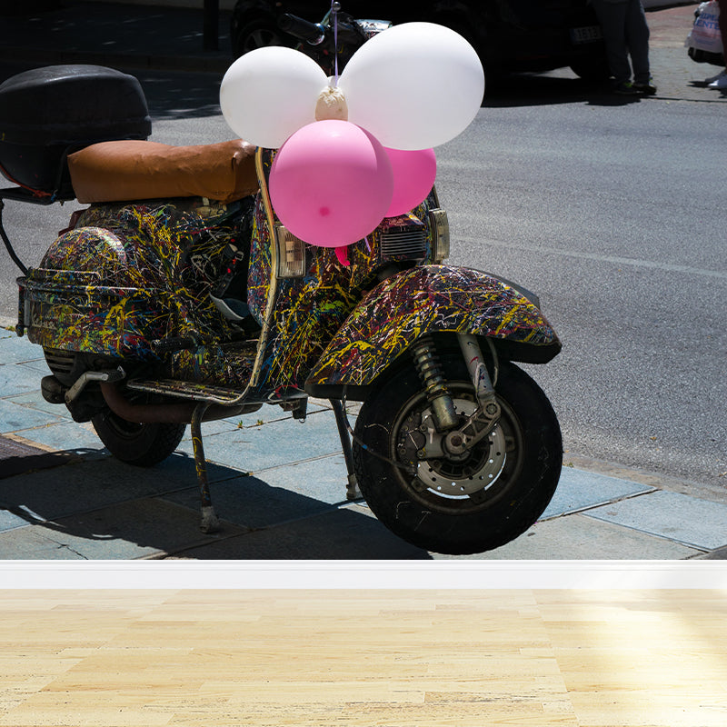 Motorcycle Mural Wallpaper Contemporary Wall Covering for Home Decoration