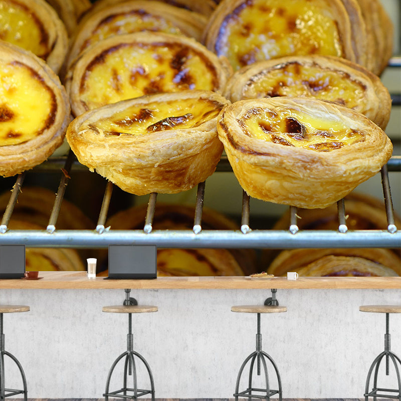 Modern Business Dessert Shop Murals Decor Egg-Tart Dessert Mural Wallpaper