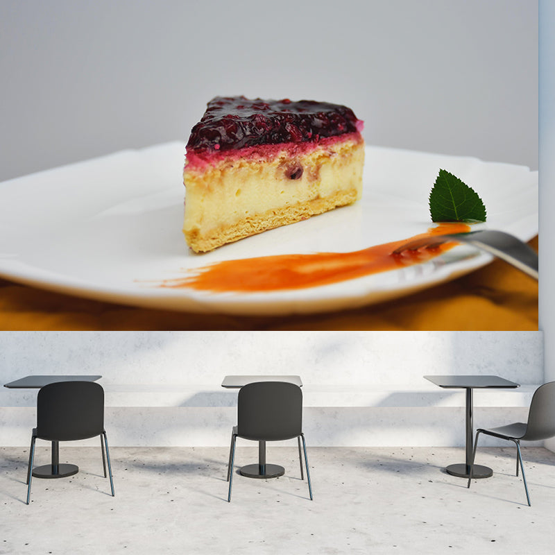 Cheesecake Dessert Mural Wallpaper Modern Commerce Shop Decoration Wall Decal