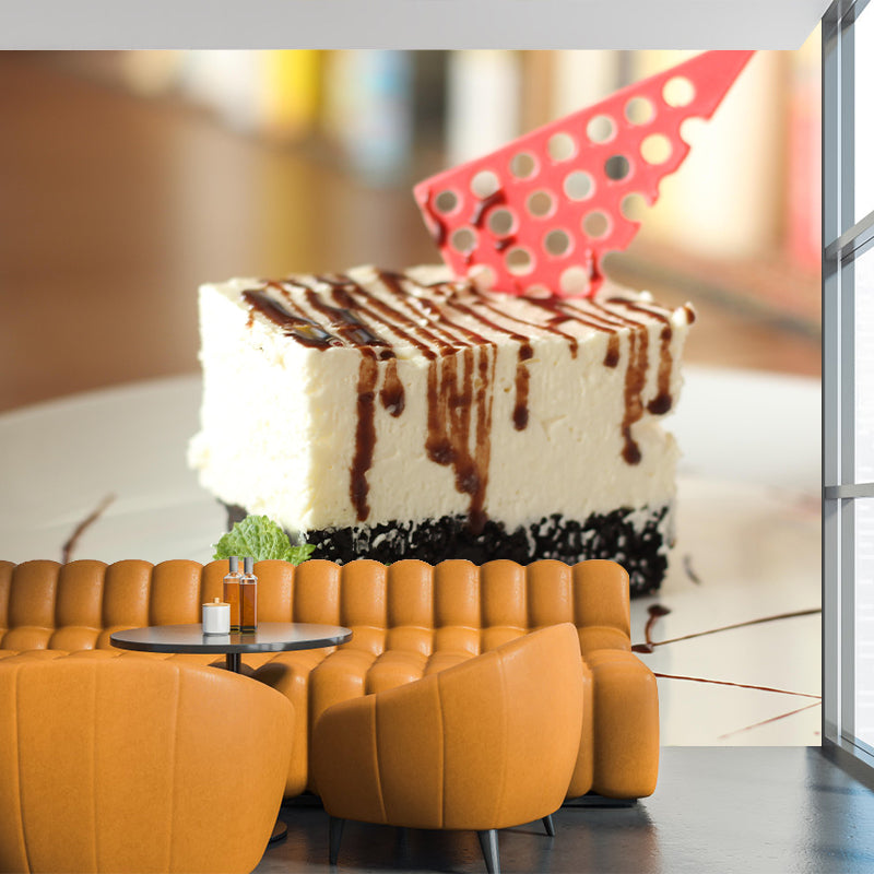 Cheesecake Dessert Mural Wallpaper Modern Commerce Shop Decoration Wall Decal