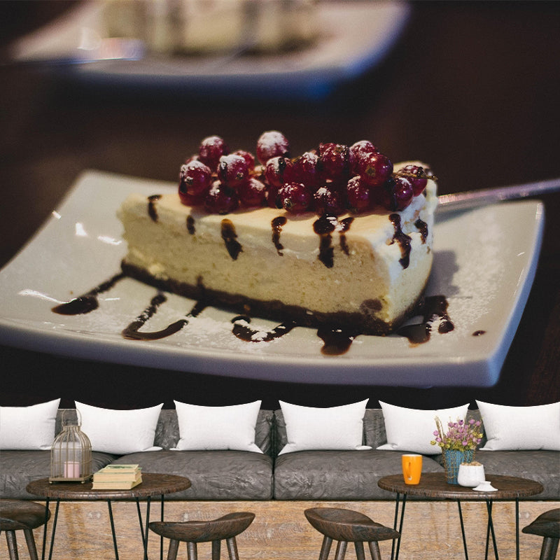 Cheesecake Dessert Mural Wallpaper Modern Commerce Shop Decoration Wall Decal