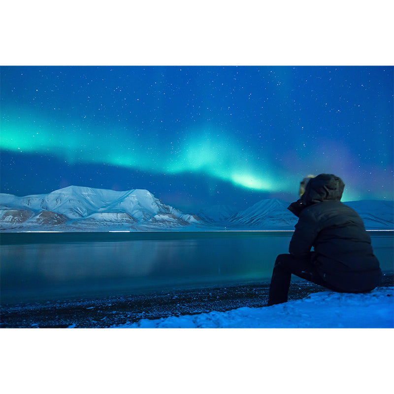 Contemporary Mural with Aurora Pattern Moisture Resistant Wall Covering for Wall Decor