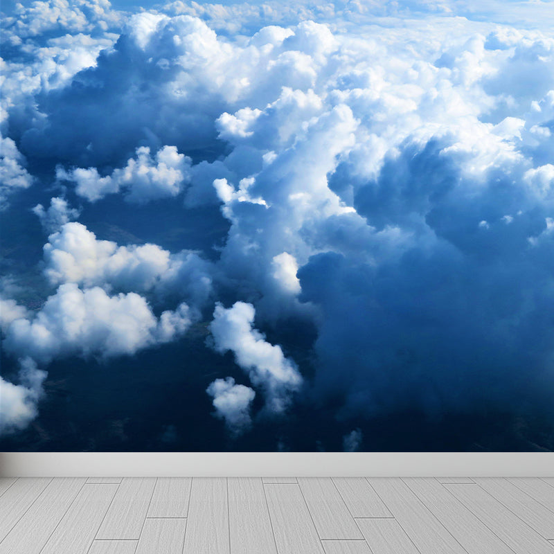 Clouds Mural Home Decorations Mildew Resistant for Living Room Bedroom