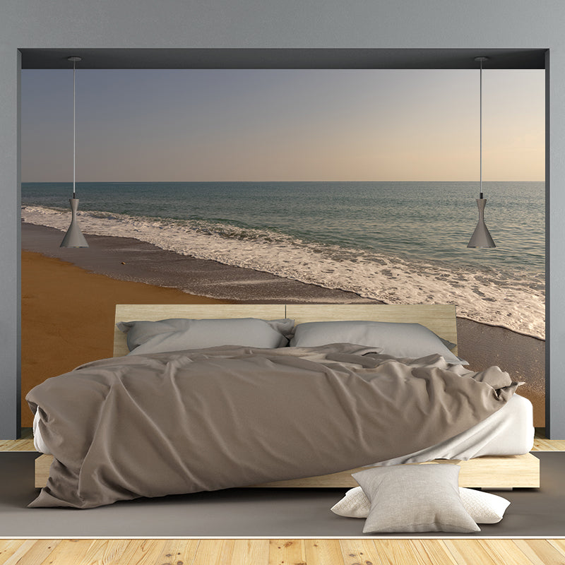 Sandy Beach Coast Wallpaper Mural Contemporary Wall Covering for Sleeping Room