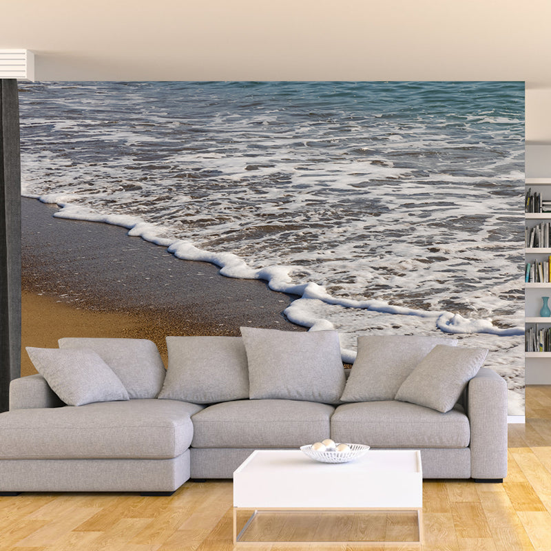 Sandy Beach Coast Wallpaper Mural Contemporary Wall Covering for Sleeping Room