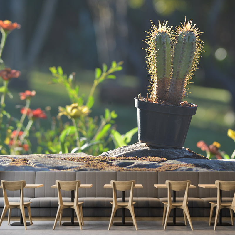 Nature Green Plants Wall Mural Personalized Size Coffee Shop Bathroom Decoration