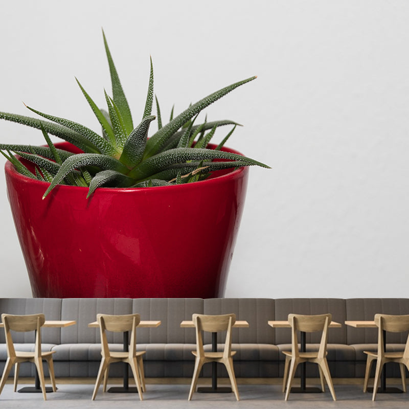 Green Plants Water-Resistant Wall Mural Personalized Size Simple Decoration for Office