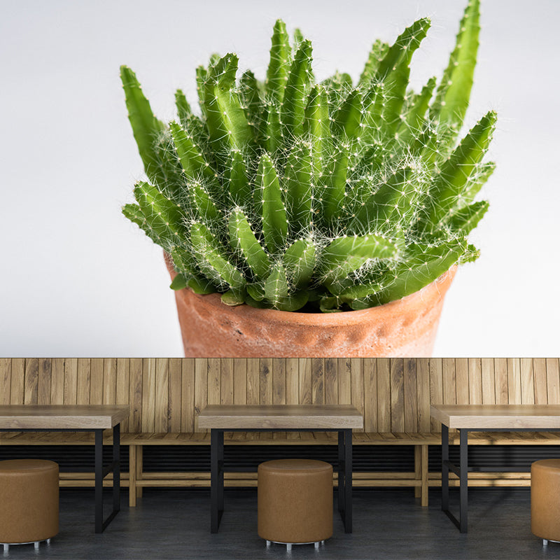 Green Plants Water-Resistant Wall Mural Personalized Size Simple Decoration for Office