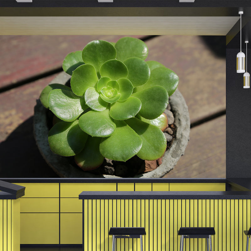 Vivid Plants Contemporary Wall Mural Moisture Resistant Decoration for Bedroom