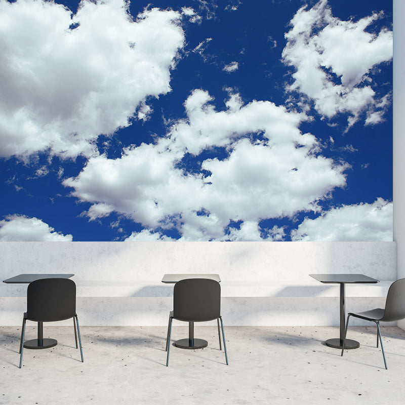 Beautiful Cloudscape Mural Wall Covering for Living Room, Stain Resistant