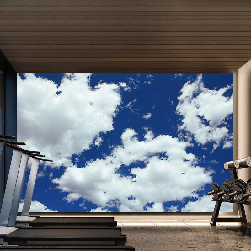 Beautiful Cloudscape Mural Wall Covering for Living Room, Stain Resistant