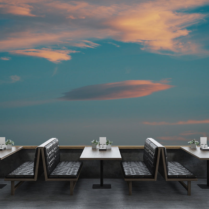 Beautiful Cloudscape Mural Wall Covering for Living Room, Stain Resistant
