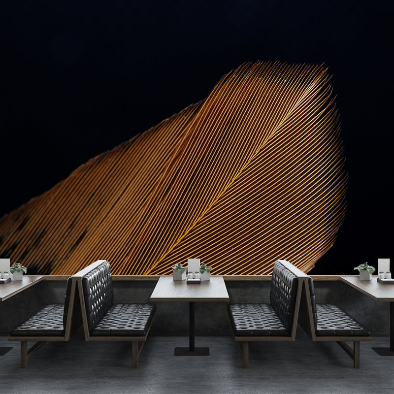 Feather Mural Wallpaper Minimalist Home Decor for Sleeping Room, Stain-Resistant