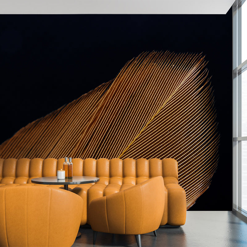 Feather Mural Wallpaper Minimalist Home Decor for Sleeping Room, Stain-Resistant