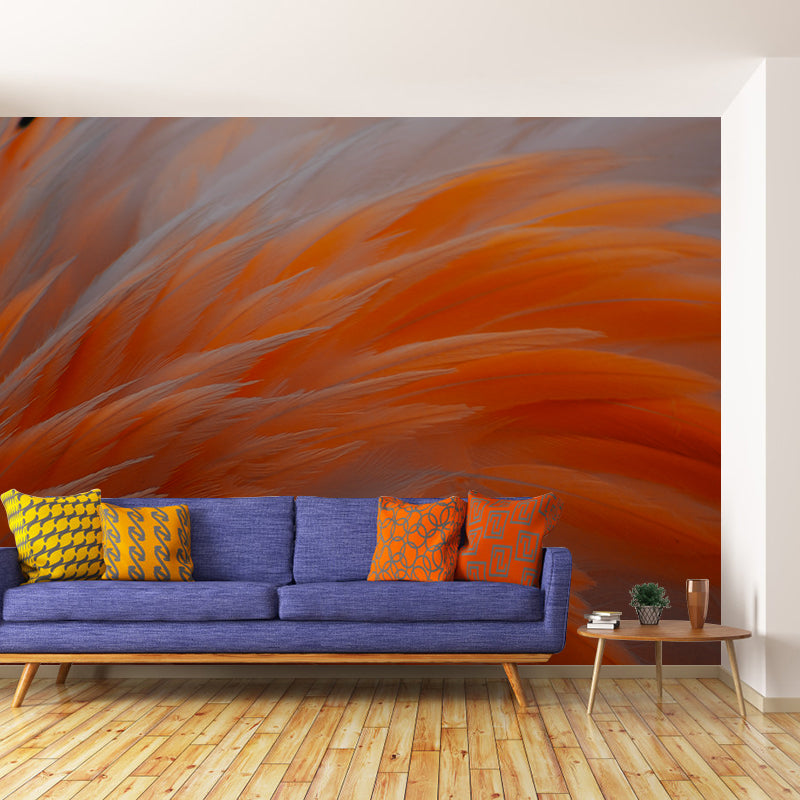Feather Wall Mural Personalized Contemporary Wall Art for Accent Wall, Stain-Resistant