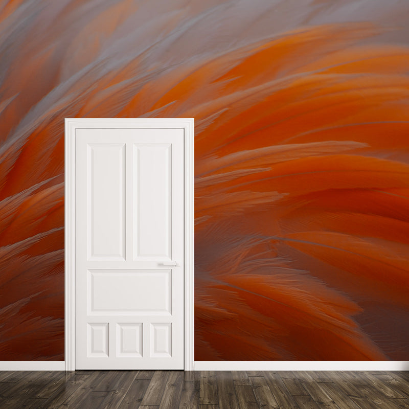 Feather Wall Mural Personalized Contemporary Wall Art for Accent Wall, Stain-Resistant
