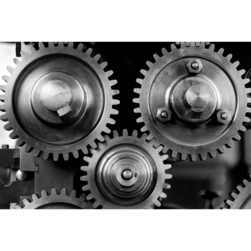 Industrial Style Gear Mural Wallpaper Water Resistant Wall Decoration for Sitting Room