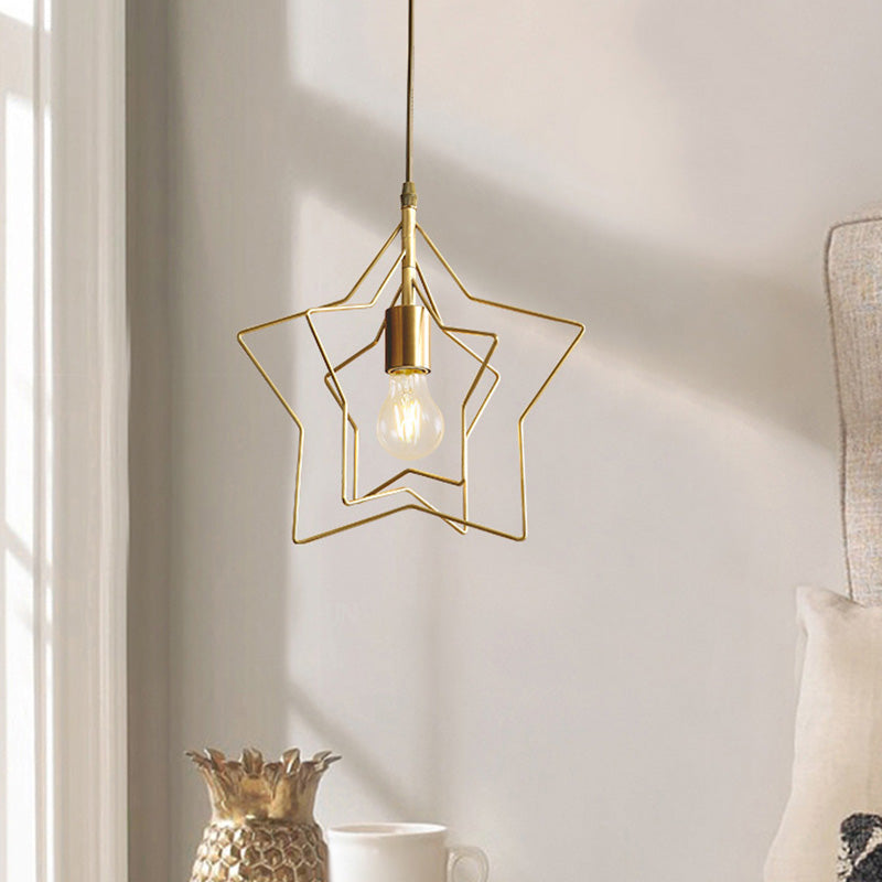 Pendre de style postmoderne en métal Forme d'étoile étoile Lumière pour café
