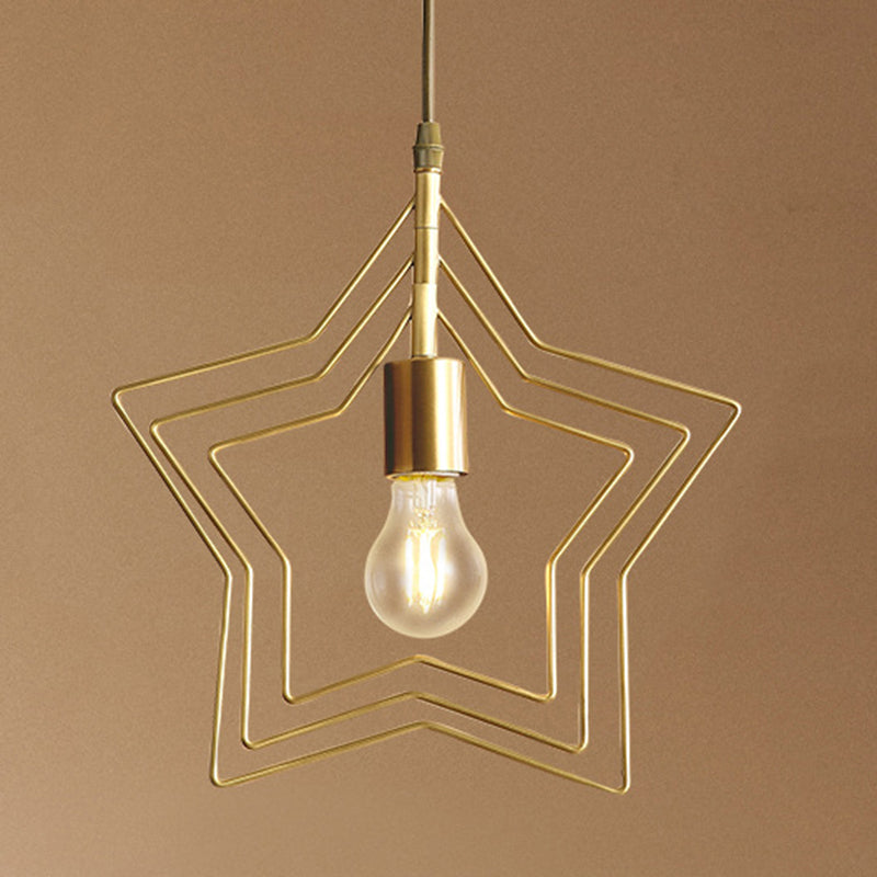Pendre de style postmoderne en métal Forme d'étoile étoile Lumière pour café