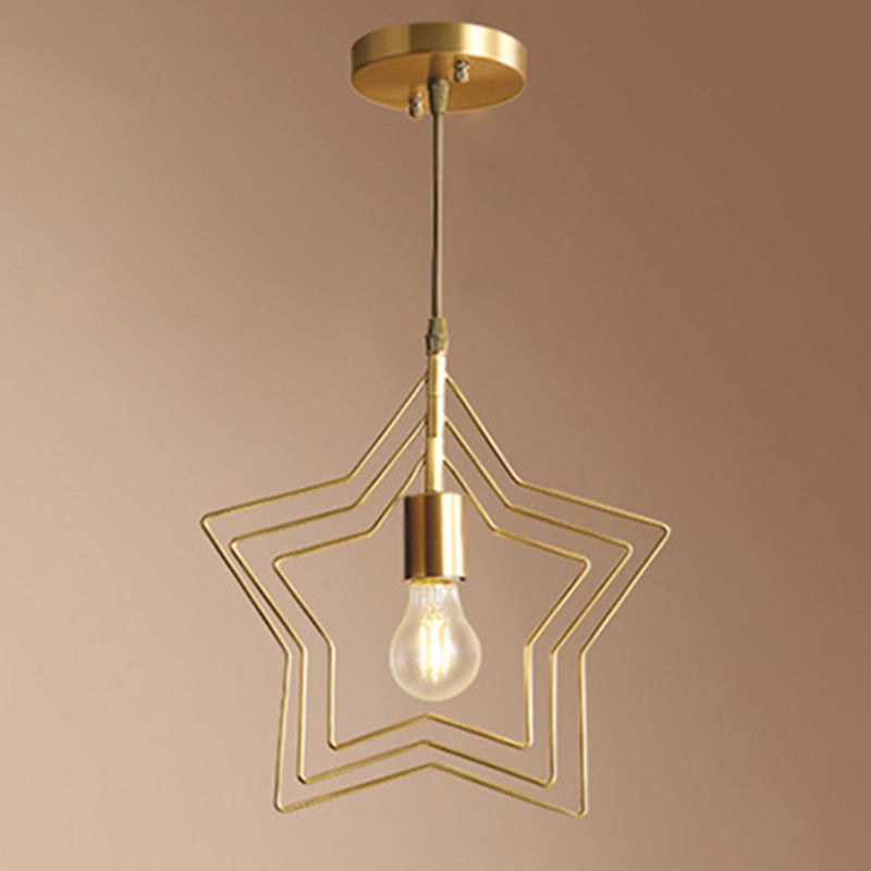 Pendre de style postmoderne en métal Forme d'étoile étoile Lumière pour café