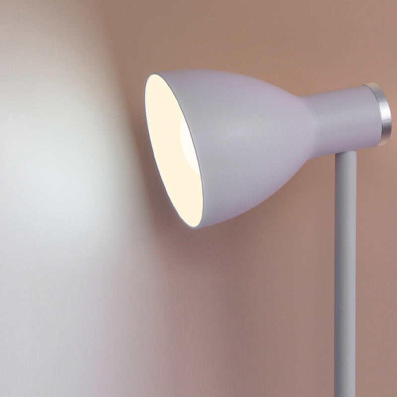 Lampada da tavolo Macaron con luce da lettura a LED per dormitorio con paralume in plastica a campana