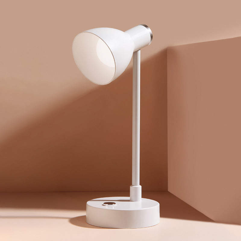 Lampada da tavolo Macaron con luce da lettura a LED per dormitorio con paralume in plastica a campana