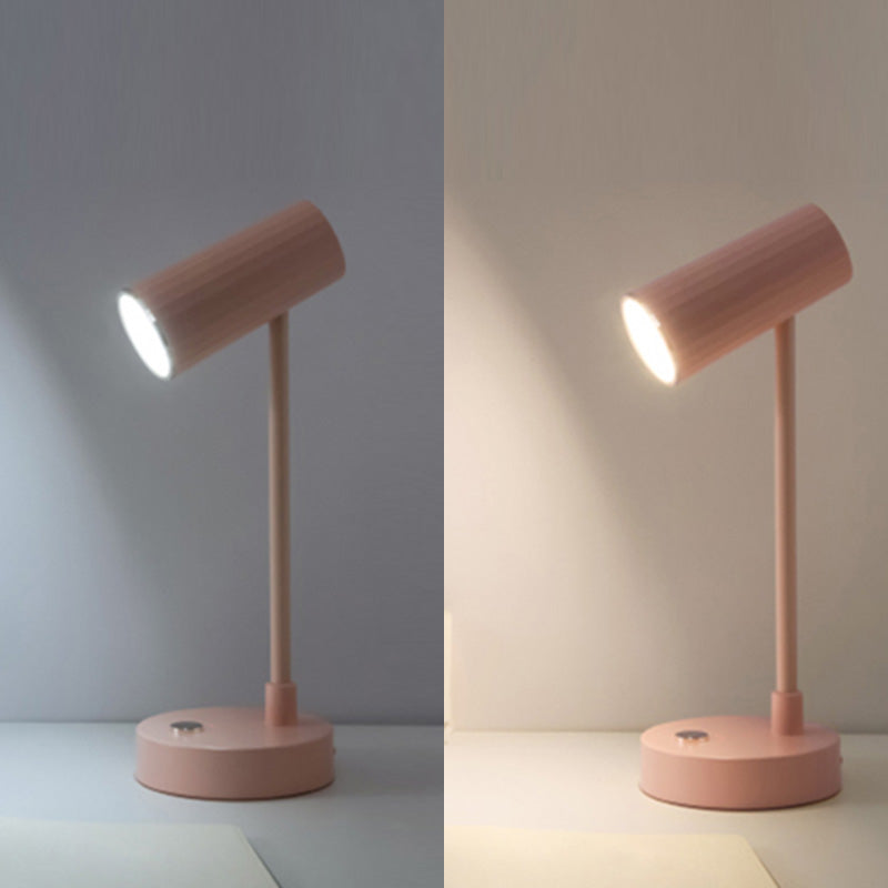 Lampada da tavolo tubolare ricaricabile Lampada da lettura a LED da comodino in plastica Macaron