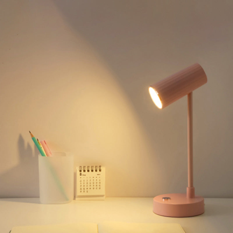 Lampada da tavolo tubolare ricaricabile Lampada da lettura a LED da comodino in plastica Macaron