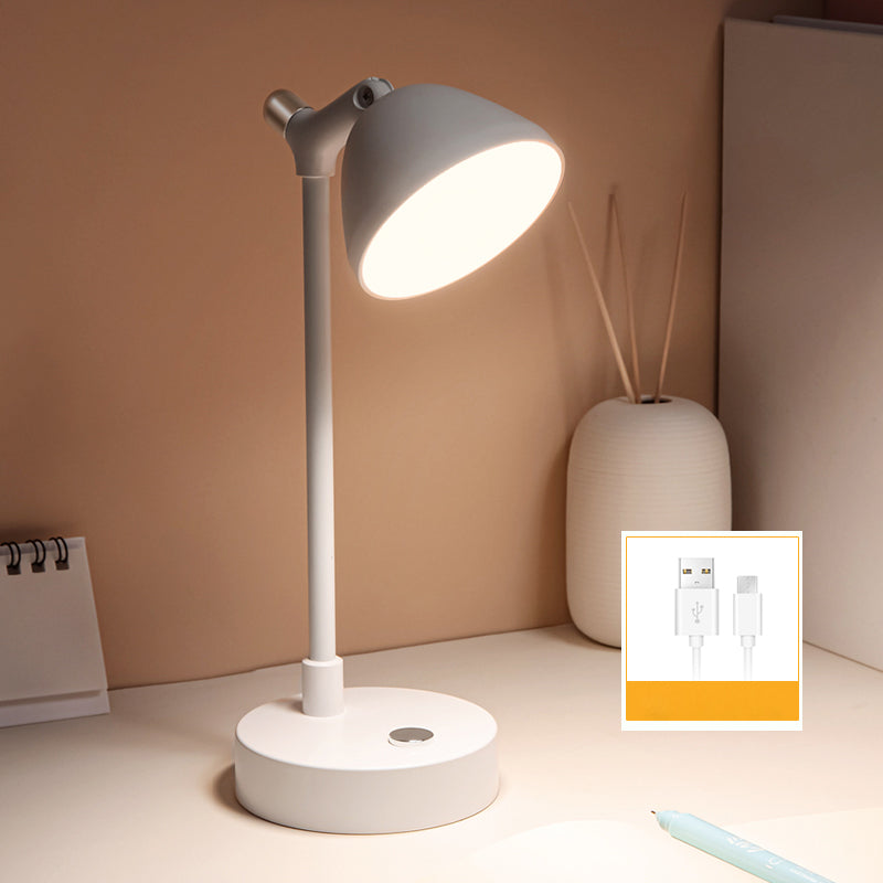 Plastic Bowl Shade Study Lamp Macaron Style Adjustable LED Night Table Light
