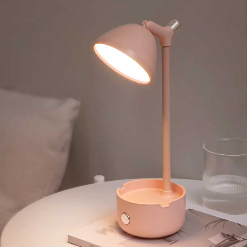 Plastic Bowl Shade Study Lamp Macaron Style Adjustable LED Night Table Light