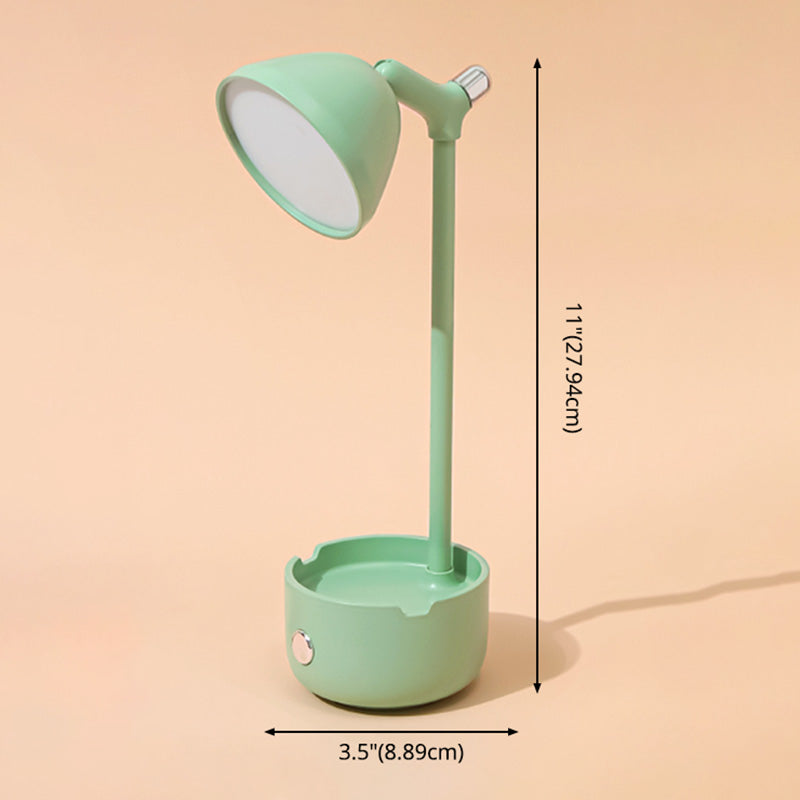 Plastic Bowl Shade Study Lamp Macaron Style Adjustable LED Night Table Light